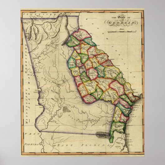 ジョージアパノラママップジョージア ポスター (正面)