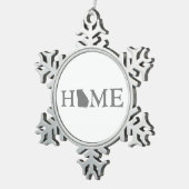 ジョージアホームグレー形の文字グレーワードアート スノーフレークピューターオーナメント (右)