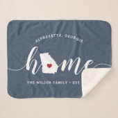 ジョージアホーム州 パーソナライズされた シェルパブランケット (正面(横))