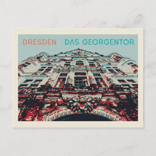 ジョージアントールファサードレスデンイラストレーション ポストカード (正面)