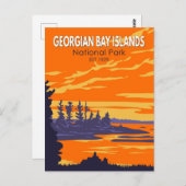 ジョージアンベイ諸島国立公園カナダヴィンテージ ポストカード (正面/裏面)