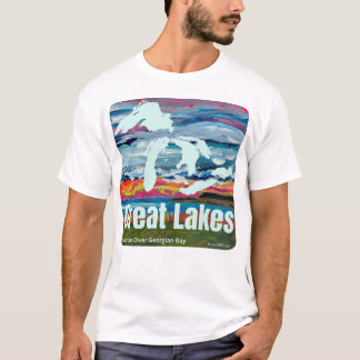 ジョージアン湾の日の出 グレートレイクスのウェアラブルアート Tシャツ