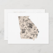 ジョージアヴィンテージ写真地図アンティーク州図 ポストカード (正面/裏面)