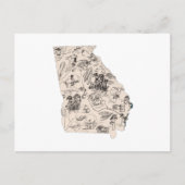 ジョージアヴィンテージ写真地図アンティーク州図 ポストカード (正面)
