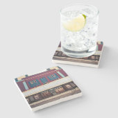 ジョージア劇場アテネジョージア大理石コースター。 ストーンコースター (横)