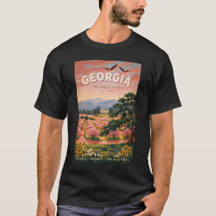 ジョージア国イラスト旅行アートビンテージ Tシャツ