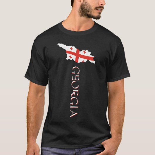 ジョージア国地図フラグ Tシャツ (正面)