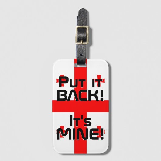 ジョージア国旗おもしろい国 ラゲッジタグ (正面縦)