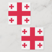 ジョージア国旗のエンブレム スクエア名刺 (正面/裏面)
