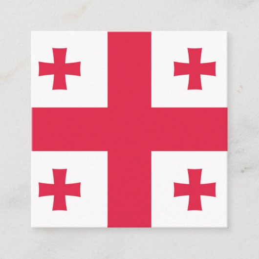 ジョージア国旗のエンブレム スクエア名刺 (正面)