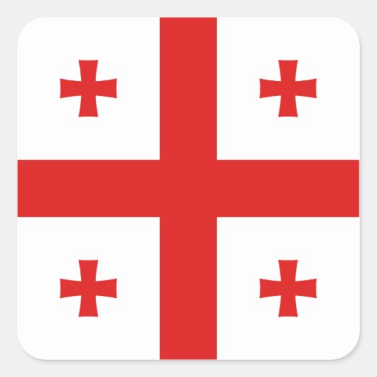 ジョージア国旗のステッカー スクエアシール (正面)