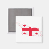 ジョージア国旗の地図GE マグネット (正面/裏面)