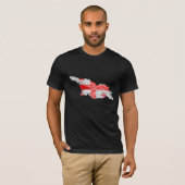 ジョージア国旗の色地図Tシャツ Tシャツ (正面フル)