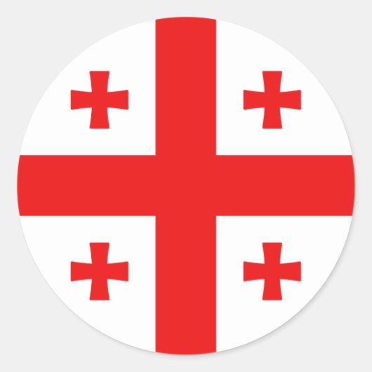 ジョージア国旗 ラウンドシール (正面)