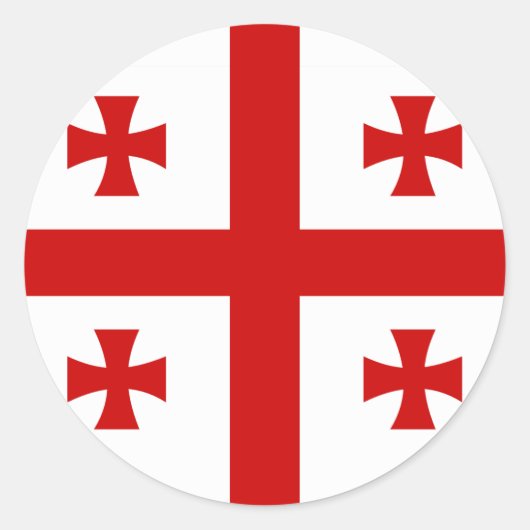 ジョージア国旗 ラウンドシール (正面)