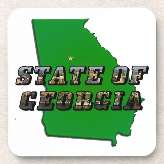 ジョージア地図州概要・写真文字 コースター (正面)