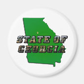 ジョージア地図州概要・写真文字 マグネット (正面)