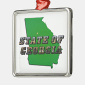 ジョージア地図州概要・写真文字 メタルオーナメント (左)