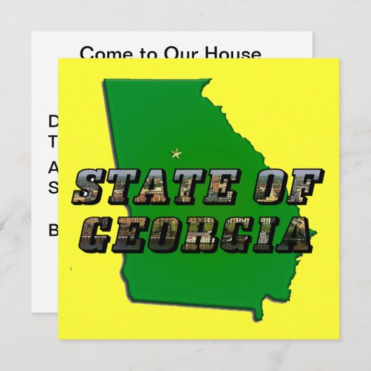 ジョージア地図州概要・写真文字 招待状 (正面/裏面)