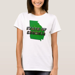 ジョージア地図州概要・写真文字 Tシャツ