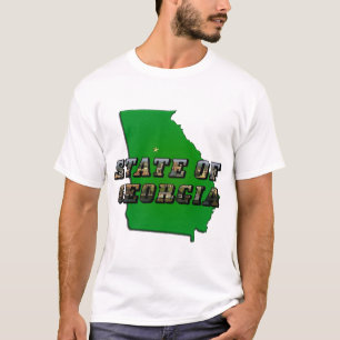 ジョージア地図州概要・写真文字 Tシャツ