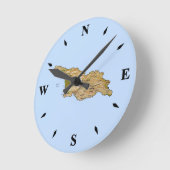 ジョージア地図時計 ラウンド壁時計 (傾斜)