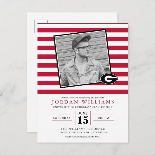 ジョージア大学卒業のお知らせ 案内ポストカード (正面/裏面)