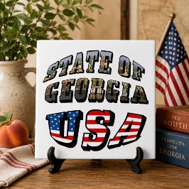 ジョージア州とアメリカ国旗のテキスト タイル