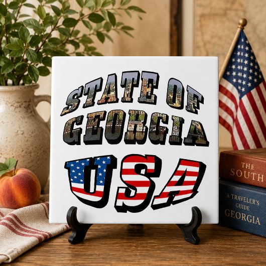 ジョージア州とアメリカ国旗のテキスト タイル