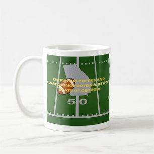 ジョージア州のコーヒーとフットボール コーヒーマグカップ