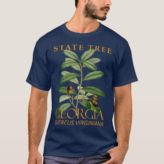 ジョージア州のシンボルツリー 南部ライブオーク Tシャツ (正面)
