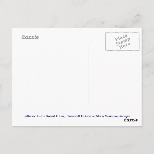 ジョージア州のストーン・マウンテン記念碑 ポストカード (裏面)