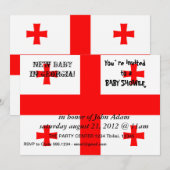 ジョージア州の国旗を使ったベイビーシャワーの招待状 招待状 (正面/裏面)