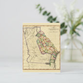 ジョージア州の地図（1810年頃） ポストカード (スタンド正面)