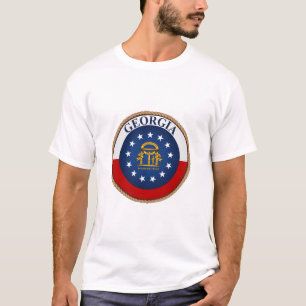 ジョージア州の旗と紋章がプリントされたTシャツ Tシャツ