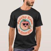ジョージア州の桃が可愛いレトロな面白さ Tシャツ (正面)
