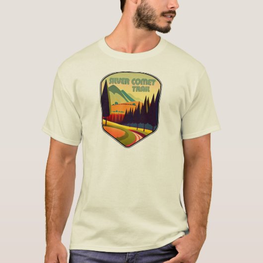 ジョージア州の色 銀の彗星トレイル Tシャツ (正面)