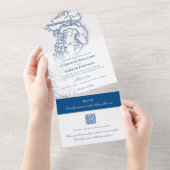 ジョージア州の黄金の島々の地図 エレガントなウェディング オールインワン招待状 (貼ってはがせる)