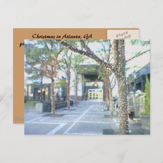 ジョージア州アトランタのクリスマス シーズンポストカード (正面/裏面)