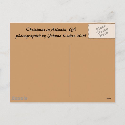 ジョージア州アトランタのクリスマス シーズンポストカード (裏面)