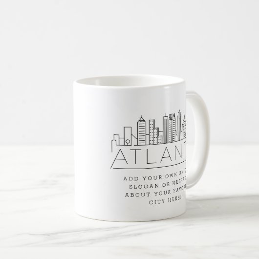 ジョージア州アトランタ様式のスカイライン |スローガカスタムン コーヒーマグカップ (正面右)