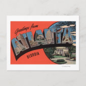 ジョージア州アトランタ - 大きな文字のシーン ポストカード (正面)