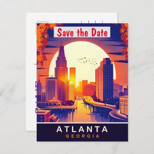 ジョージア州アトランタ, 旅行ポストカード セーブザデート (正面/裏面)