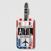 ジョージア州アトランタ ATL  luggage tag ラゲッジタグ (正面縦)