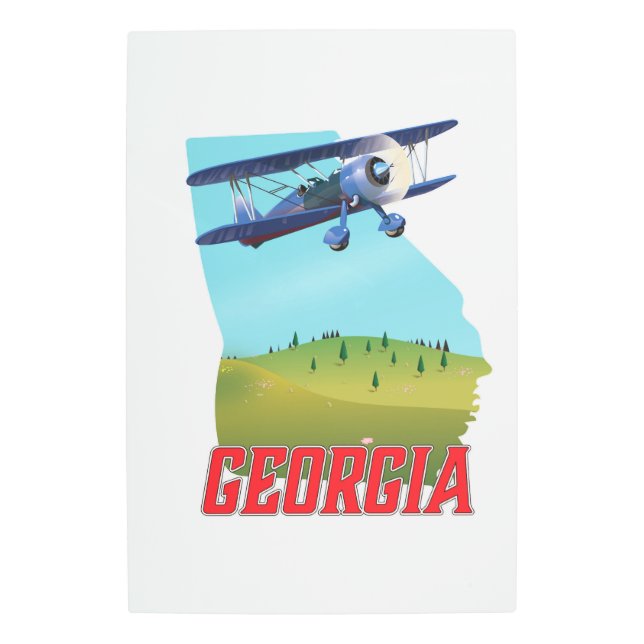 ジョージア州アメリカ旅行のポスター、 メタルプリント (正面)