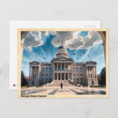 ジョージア州キャピタルヴィンテージトラベル ポストカード (正面/裏面)