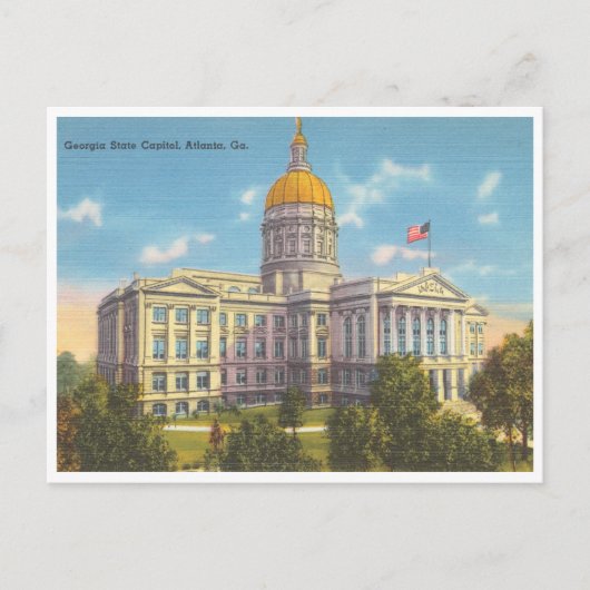 ジョージア州キャピトルアトランタヴィンテージ ポストカード (正面)