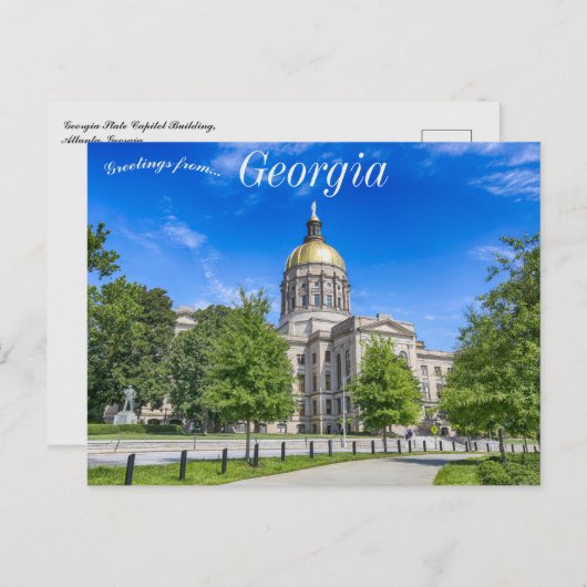 ジョージア州キャピトル建物インアトランタジョージア ポストカード (正面/裏面)