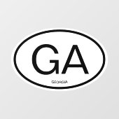ジョージア州コード略称オーバル形状の車 ウィンドウサイン (シート)