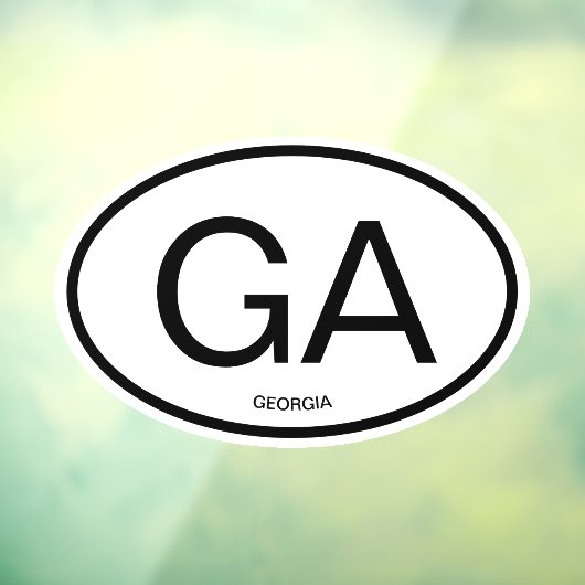 ジョージア州コード略称オーバル形状の車 ウィンドウサイン (シート3)